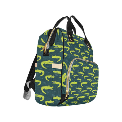 Alligator Pattern Print Design 03 Diaper Bag Backpack