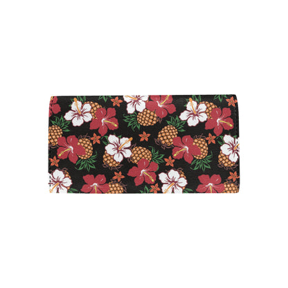 Hawaiian Themed Pattern Print Design H013 Women's Trifold Wallet