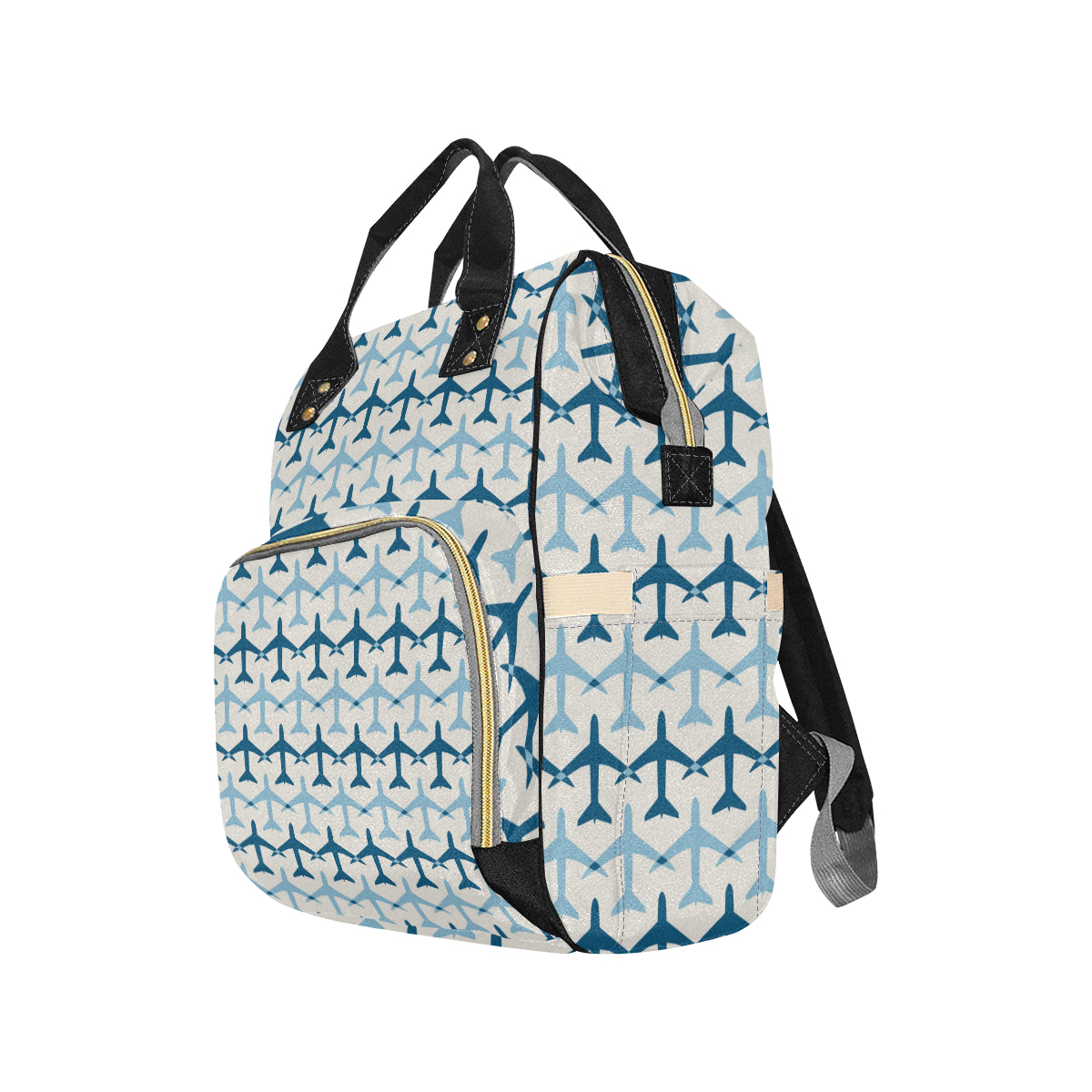 Airplane Pattern Print Design 04 Diaper Bag Backpack