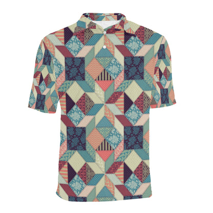 Patchwork Pattern Print Design 02 Men Polo Shirt