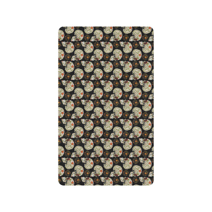 Sugar Skull Flower Design Themed Print Rubber Doormat
