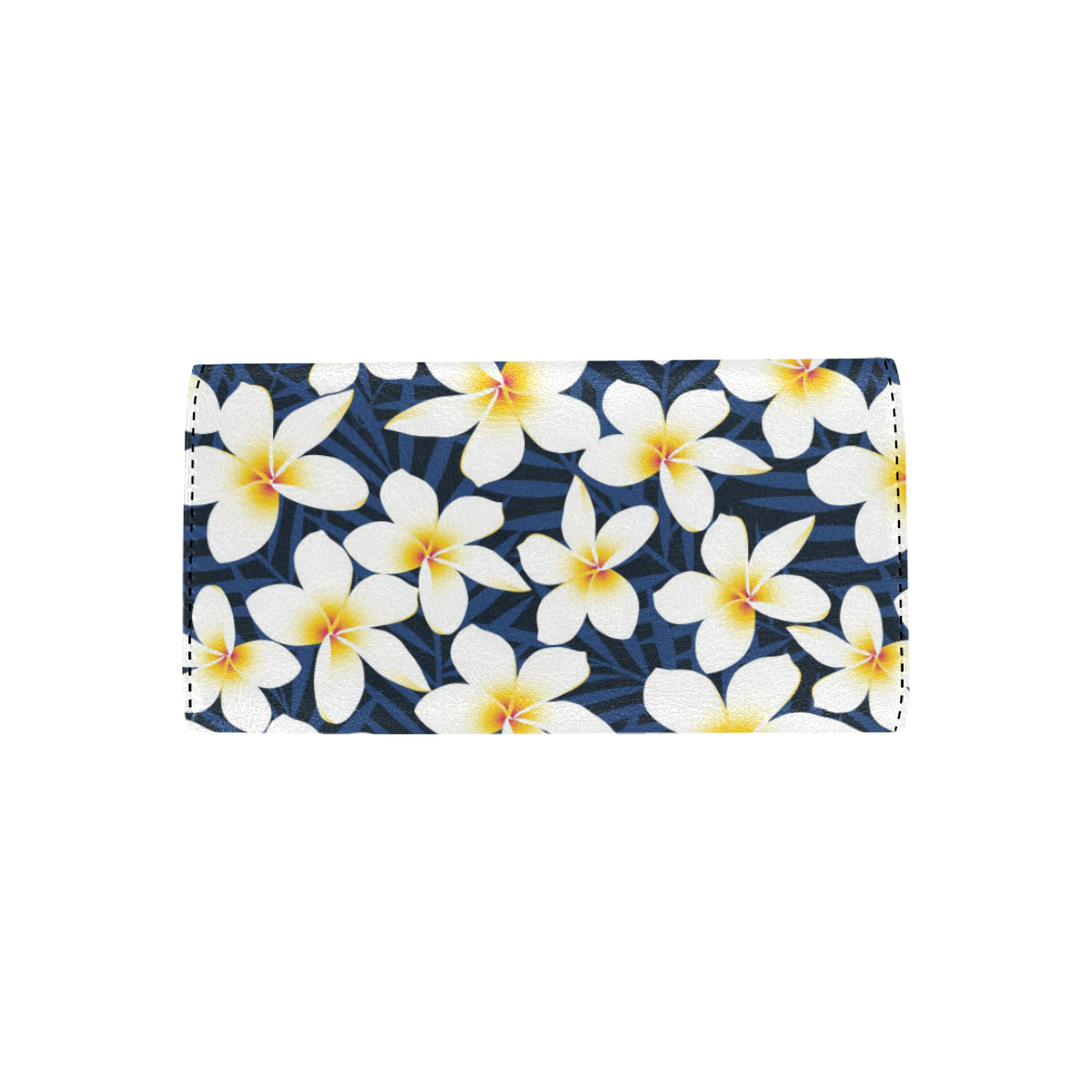 Plumeria Pattern Print Design PM026 Women's Trifold Wallet