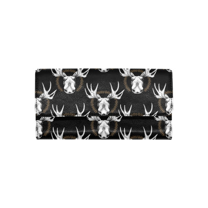 Moose Pattern Print Design 02 Women's Trifold Wallet