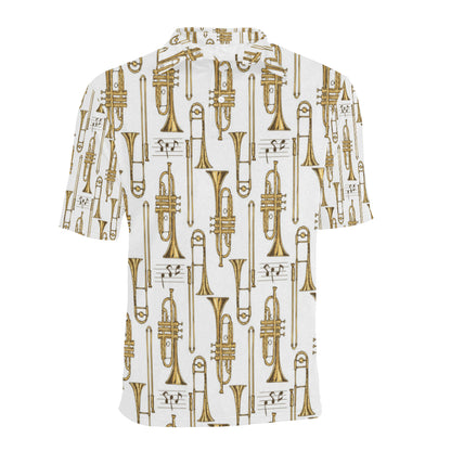 Trombone Pattern Print Design 04 Men Polo Shirt