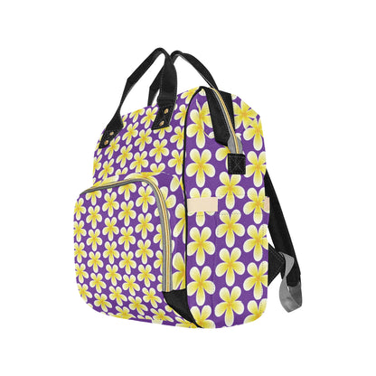 Yellow Plumeria Pattern Print Design PM05 Diaper Bag Backpack