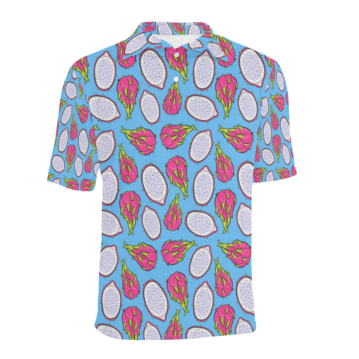 Dragonfruit Pattern Print Design DF04 Men Polo Shirt