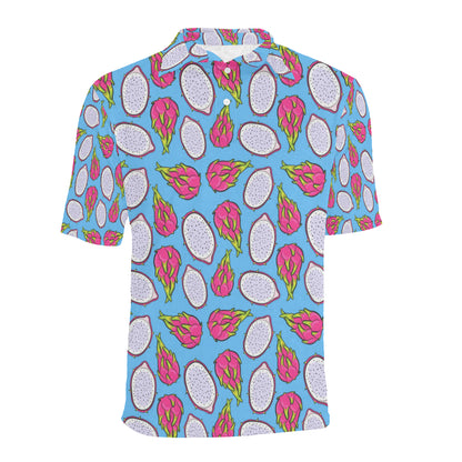 Dragonfruit Pattern Print Design DF04 Men Polo Shirt