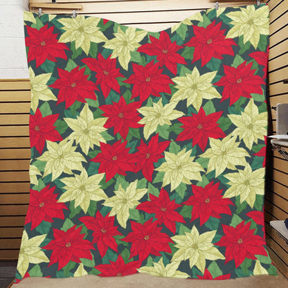 Poinsettia Pattern Print Design POT06 Premium Quilt
