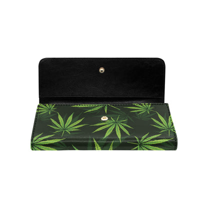 Pot Leaf Pattern Print Design A03 Women's Trifold Wallet