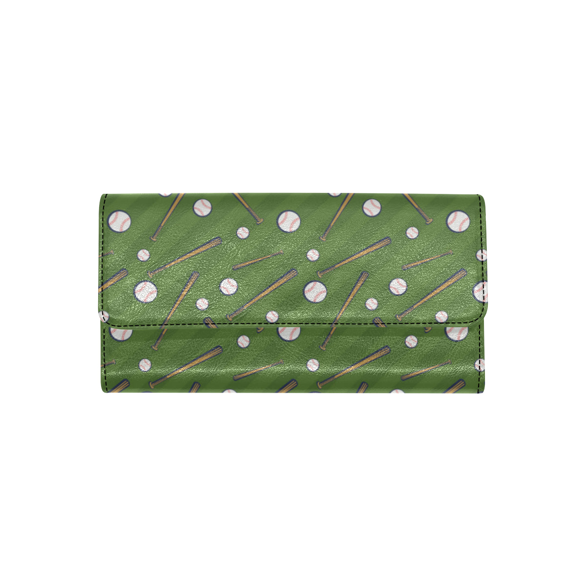 Baseball Pattern Print Design 02 Women's Trifold Wallet
