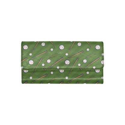 Baseball Pattern Print Design 02 Women's Trifold Wallet