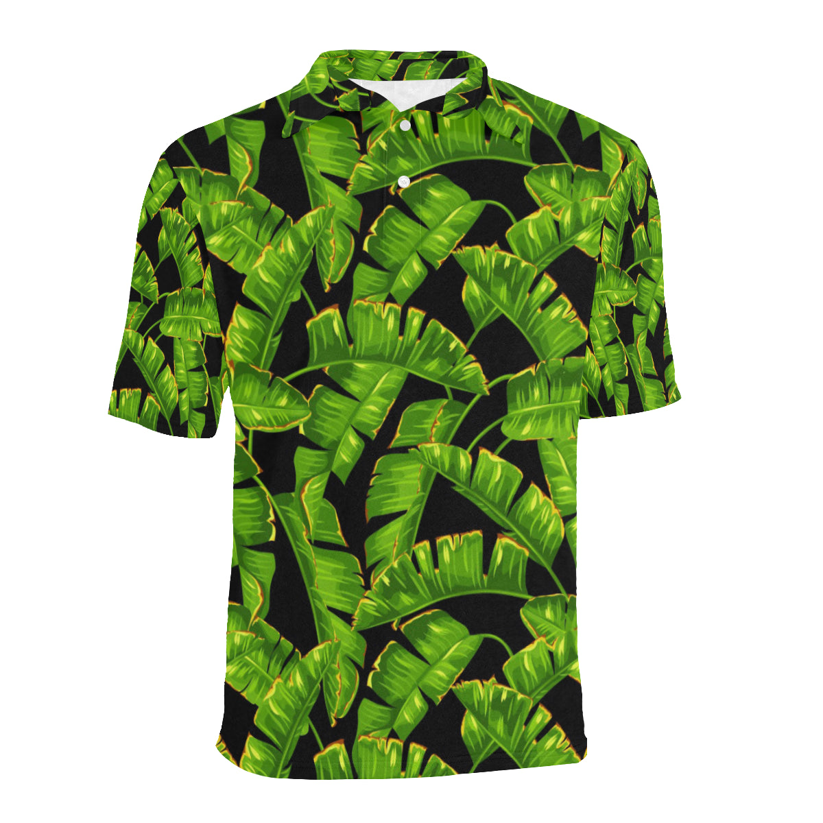 Banana Leaf Pattern Print Design BL06 Men Polo Shirt