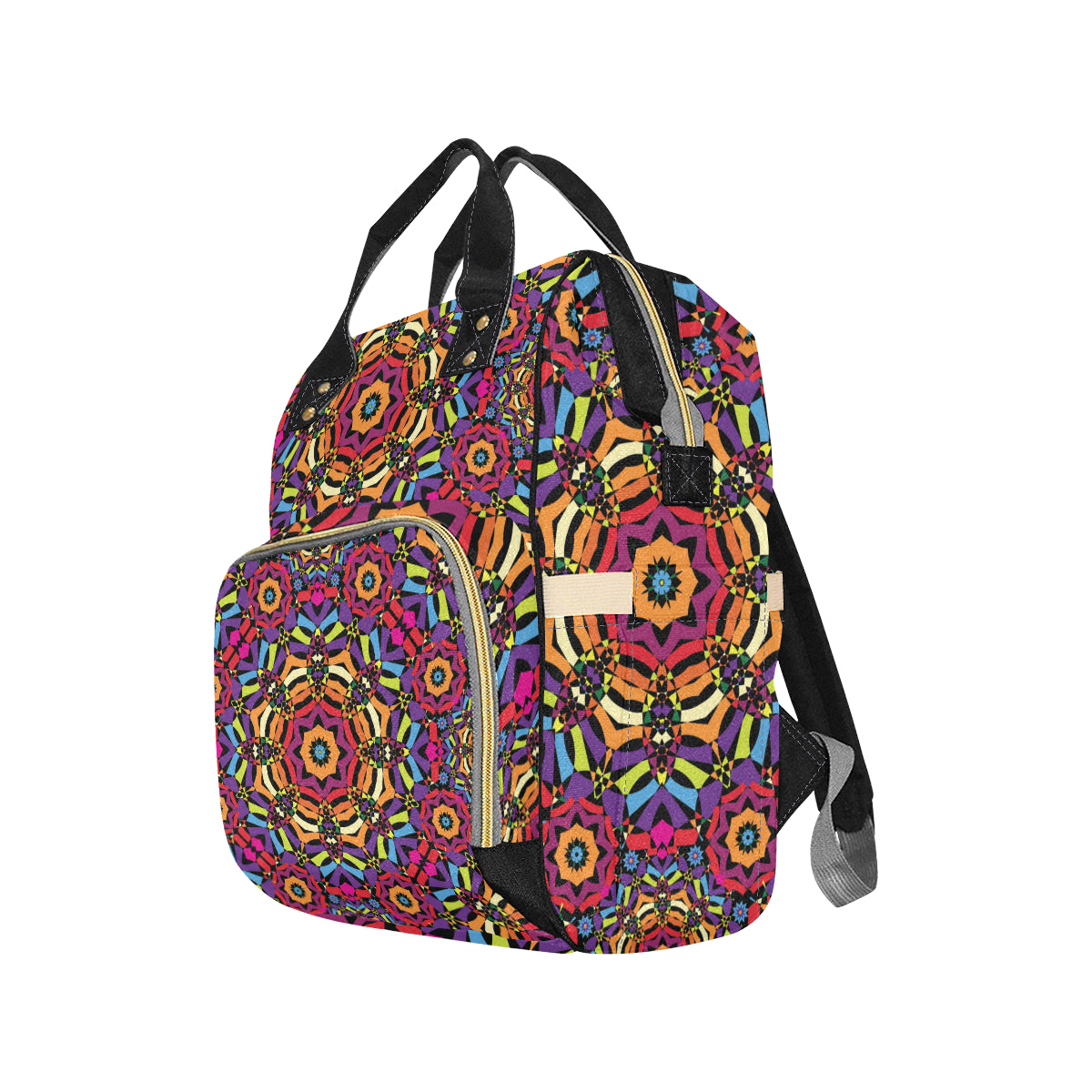 Kaleidoscope Pattern Print Design 01 Diaper Bag Backpack