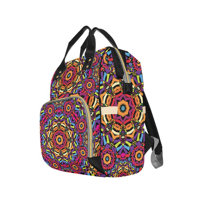 Kaleidoscope Pattern Print Design 01 Diaper Bag Backpack