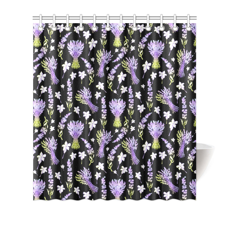 Lavender Pattern Print Design LV04 Shower Curtain