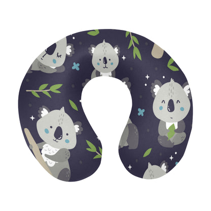 Koala Pattern Print Design 04 U-Shaped Travel Neck Pillow