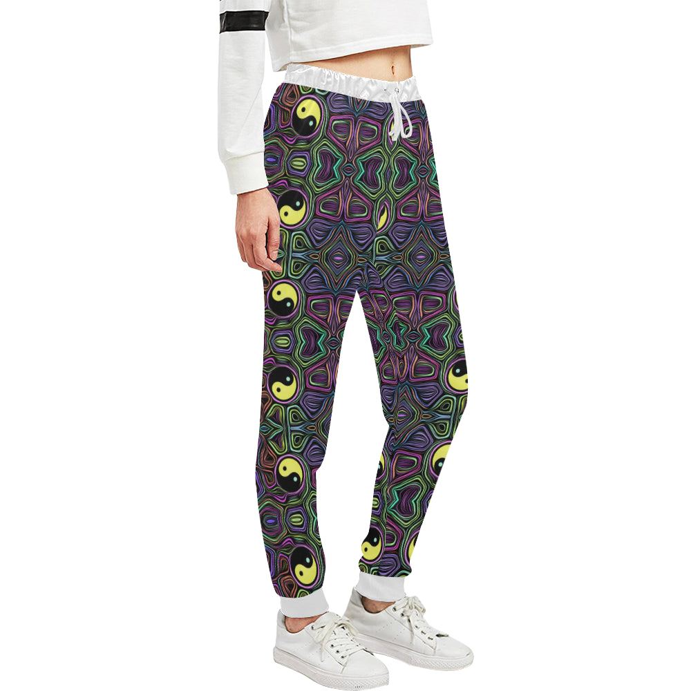 Yin Yang Neon Color Design Print Unisex Sweatpants