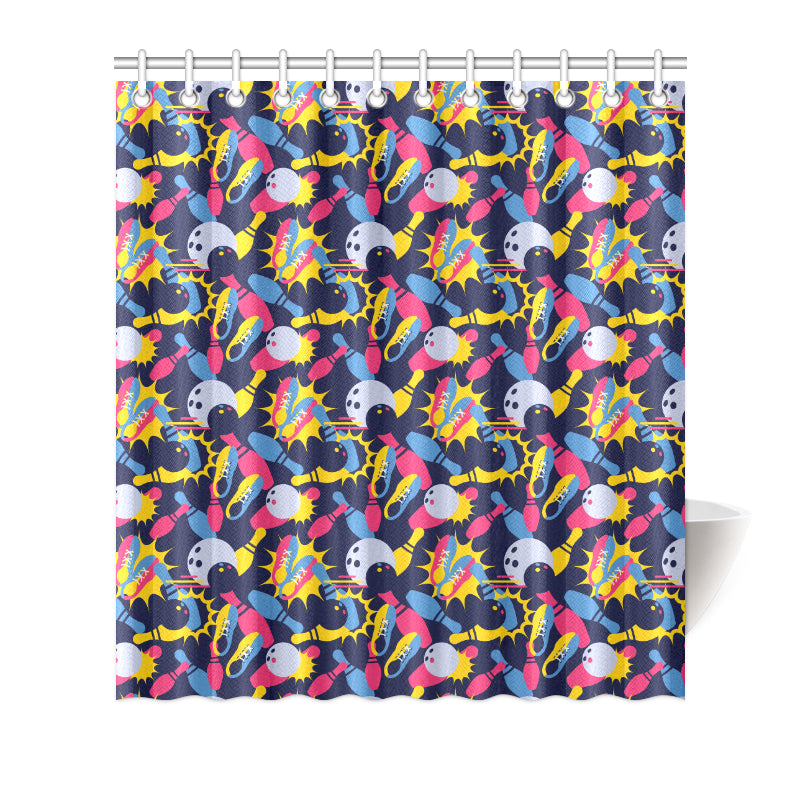 Bowling Pattern Print Design 02 Shower Curtain