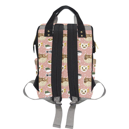 Fugu Cute Pattern Print Design 01 Diaper Bag Backpack