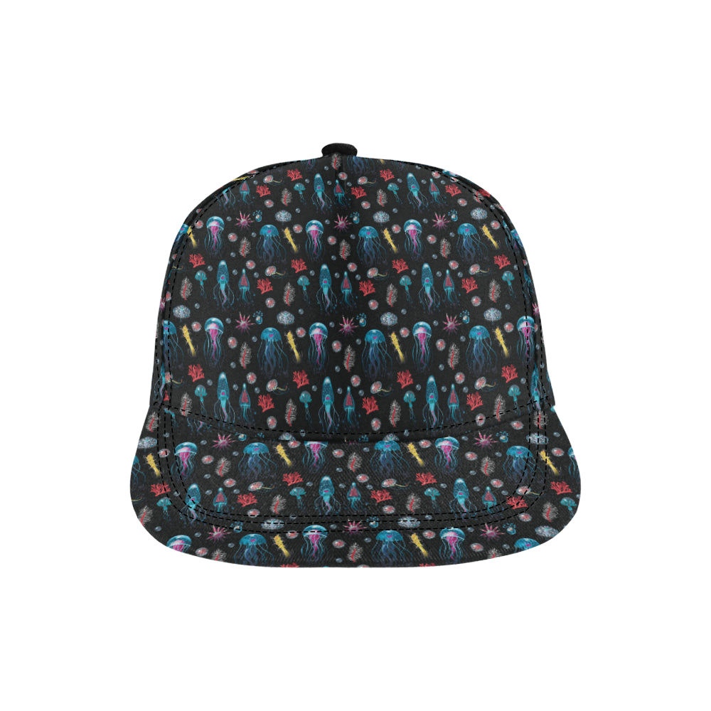 Jellyfish Underwater Print Snapback Cap