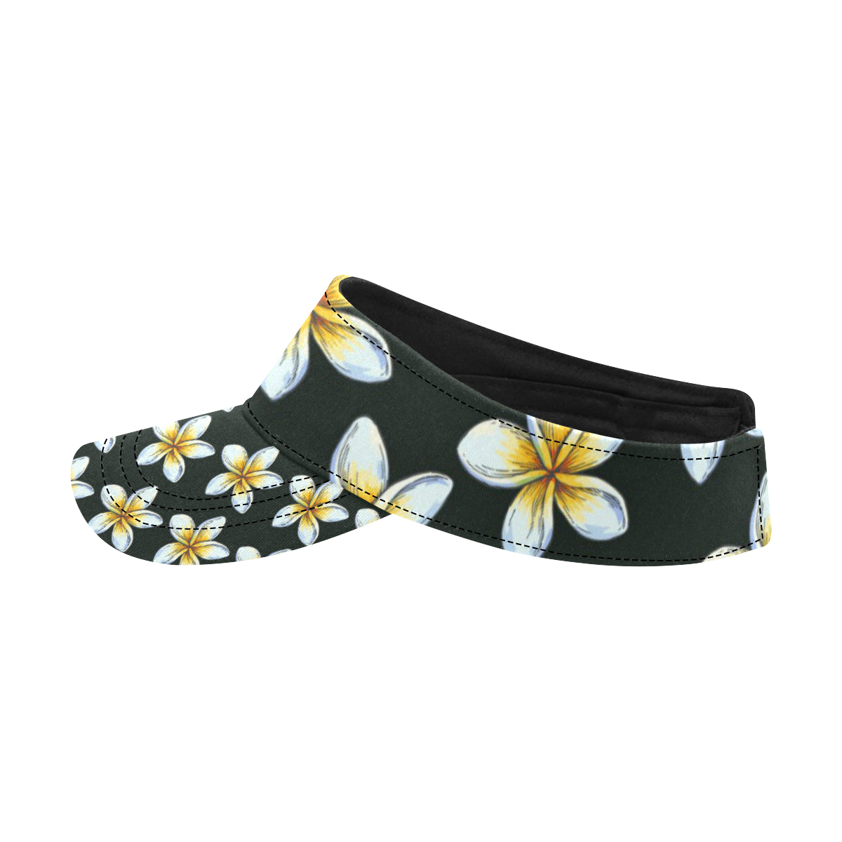 White Plumeria Pattern Print Design PM022 Unisex Sun Visor