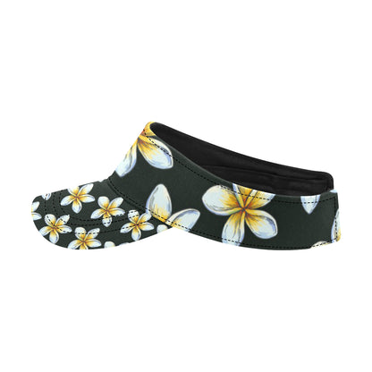 White Plumeria Pattern Print Design PM022 Unisex Sun Visor