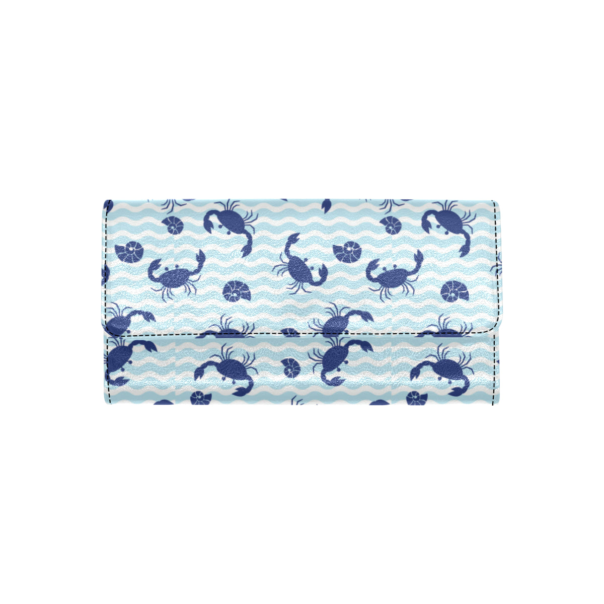 Crab Pattern Print Design 04 Women's Trifold Wallet