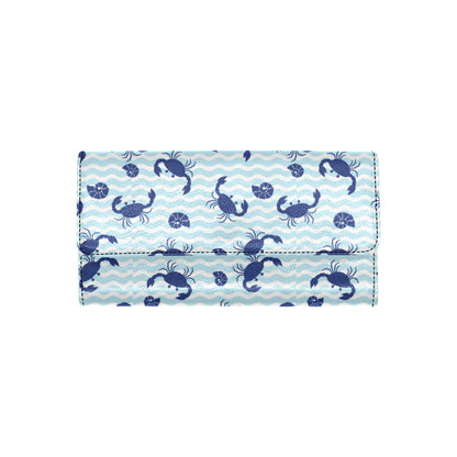 Crab Pattern Print Design 04 Women's Trifold Wallet