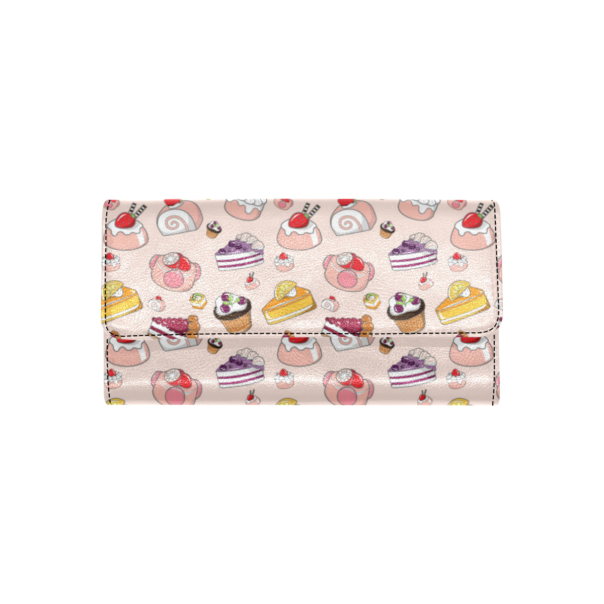 Cake Pattern Print Design 01 Women's Trifold Wallet