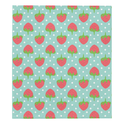 Strawberry Pattern Print Design SB06 Premium Quilt