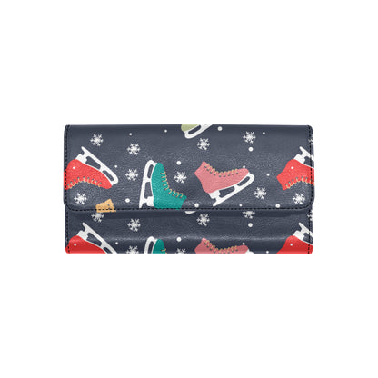 Ice Skate Pattern Print Design 04 Women's Trifold Wallet
