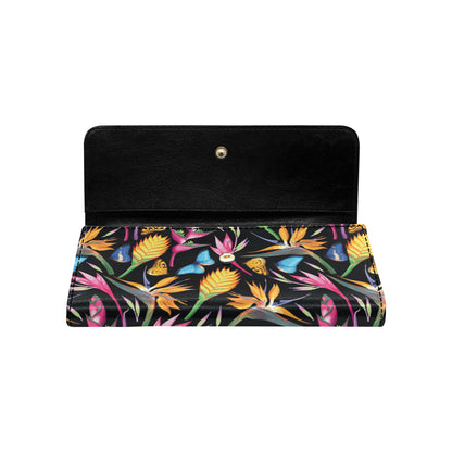 Tropical Flower Pattern Print Design TF016 Women's Trifold Wallet