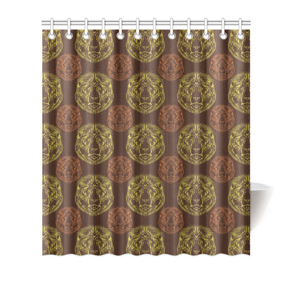 Lion Pattern Print Design 04 Shower Curtain