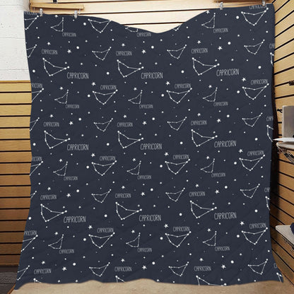 Capricorn Zodiac Pattern Print Design 01 Premium Quilt