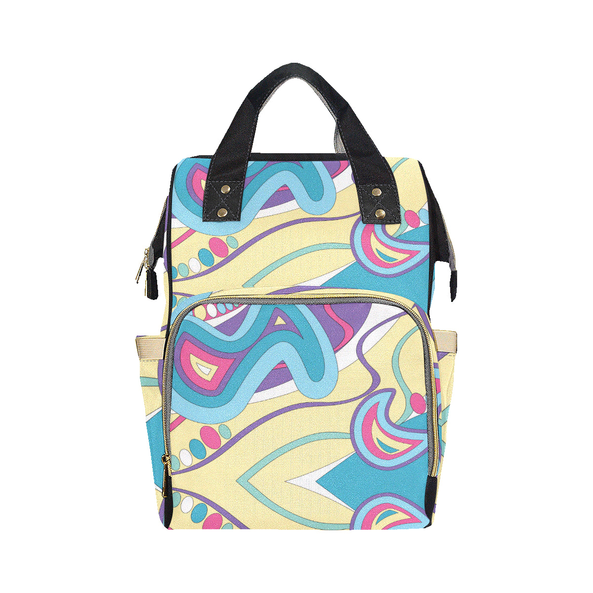 Funky Retro Pattern Print Design A01 Diaper Bag Backpack