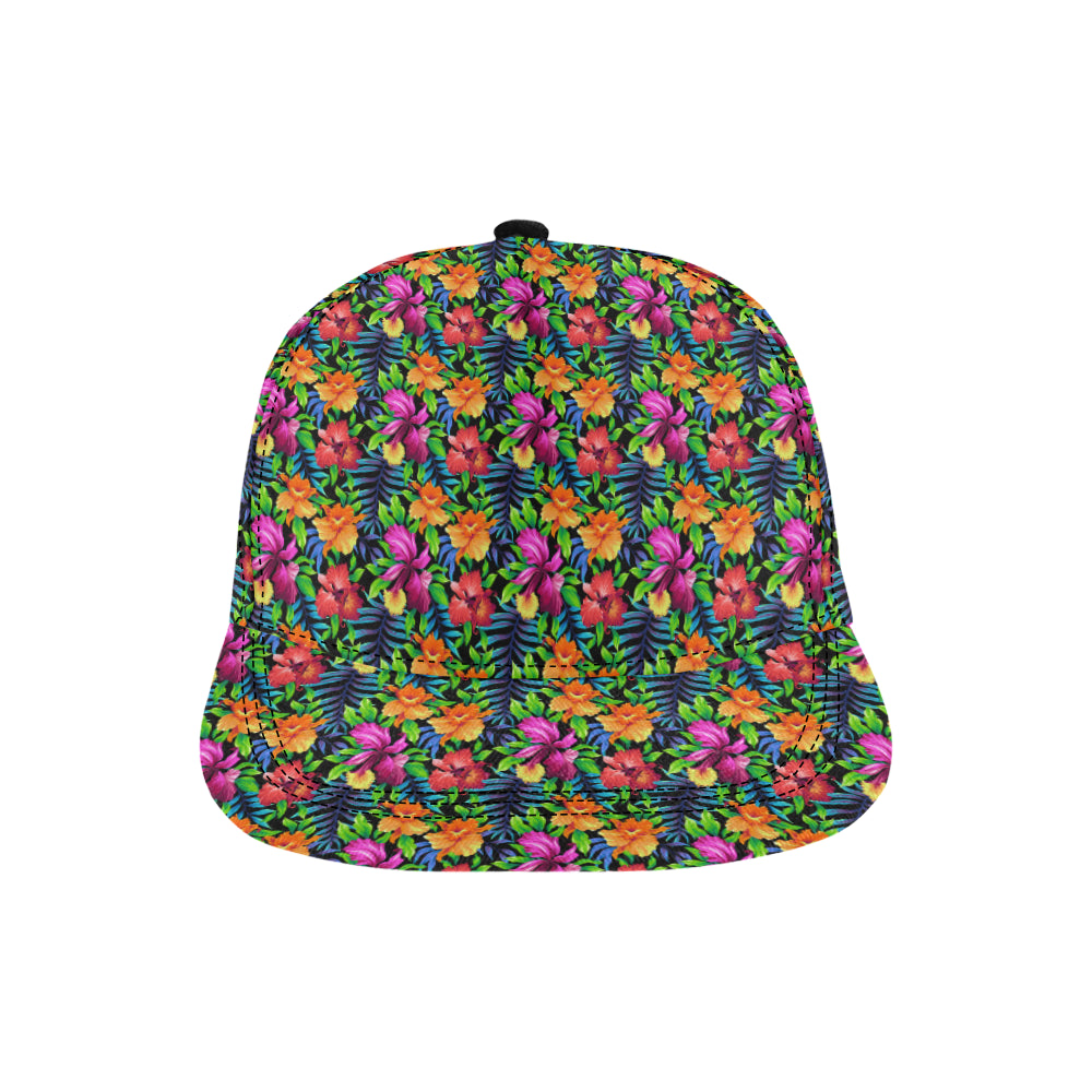 Tropical Folower Colorful Print Snapback Cap