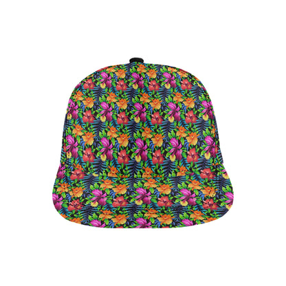 Tropical Folower Colorful Print Snapback Cap