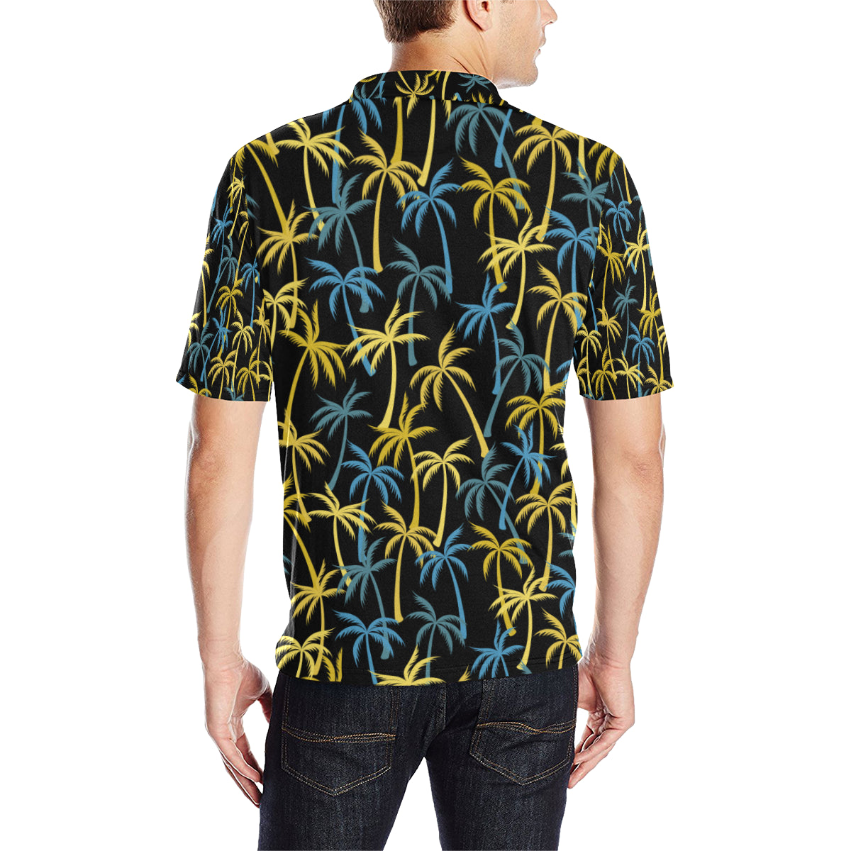 Palm Tree Pattern Men Polo Shirt
