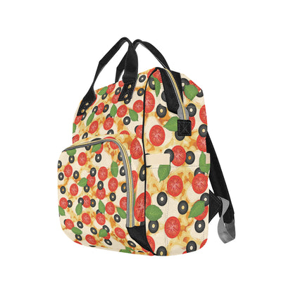 Pizza Pattern Print Design A05 Diaper Bag Backpack