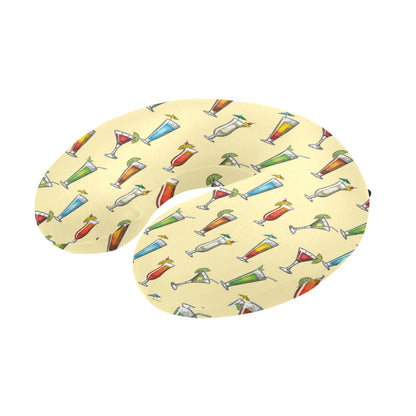 Cocktail Pattern Print Design 02 U-Shaped Travel Neck Pillow