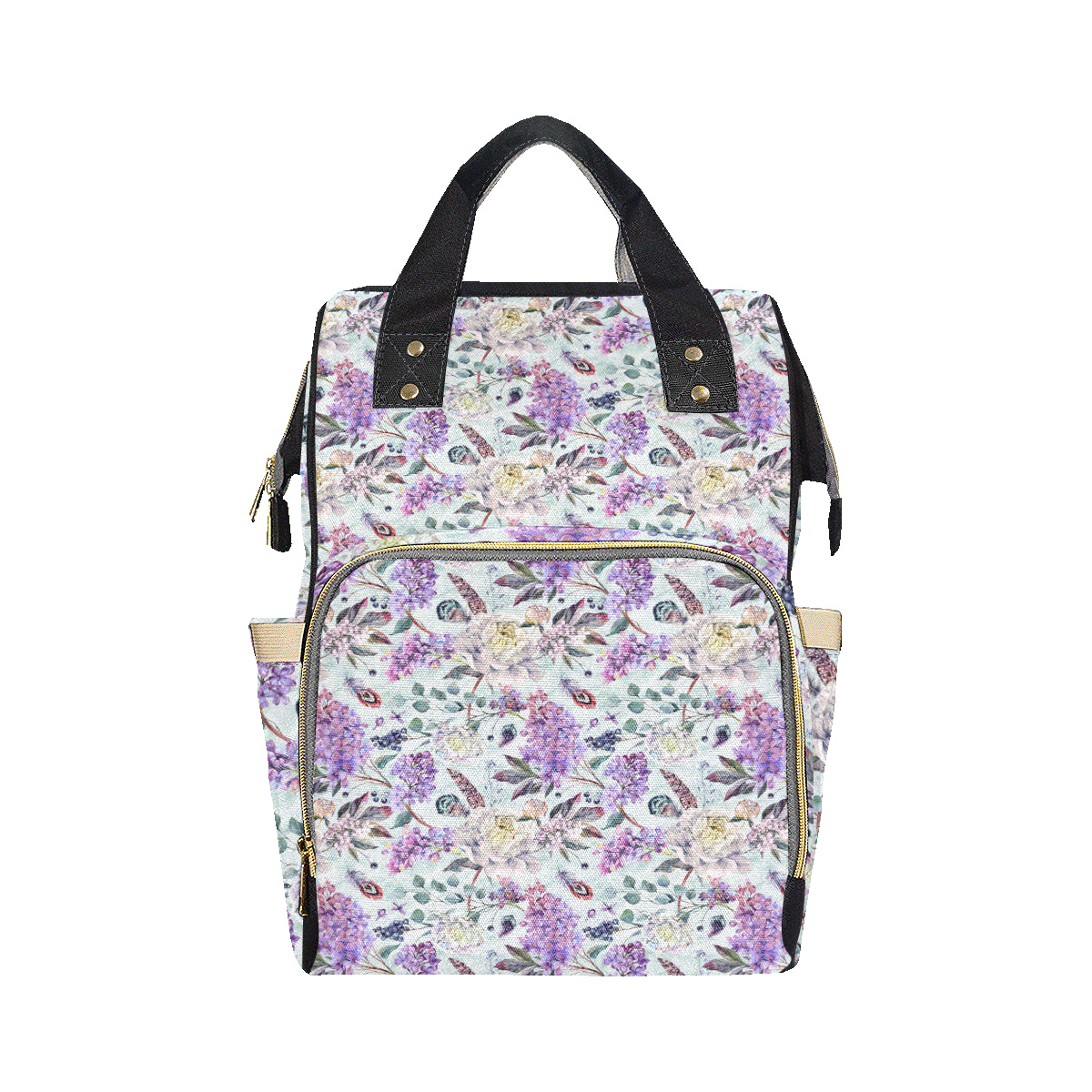 Lilac Pattern Print Design LI06 Diaper Bag Backpack