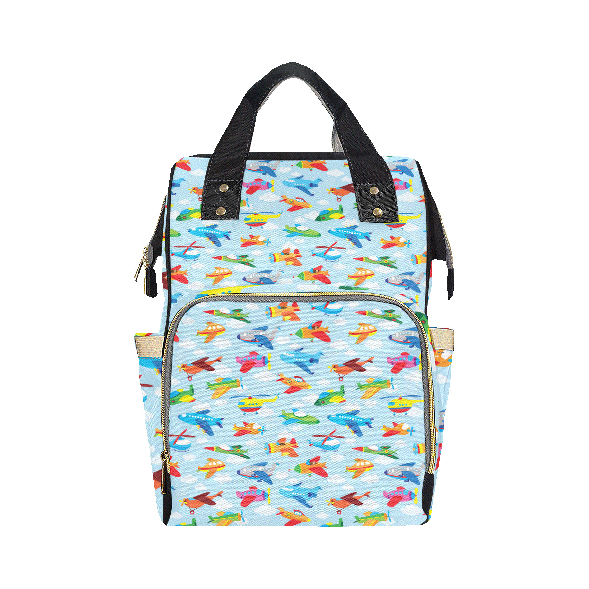 Airplane Colorful Pattern Print Design 01 Diaper Bag Backpack