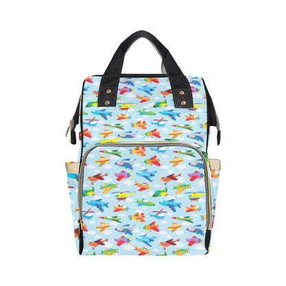 Airplane Colorful Pattern Print Design 01 Diaper Bag Backpack