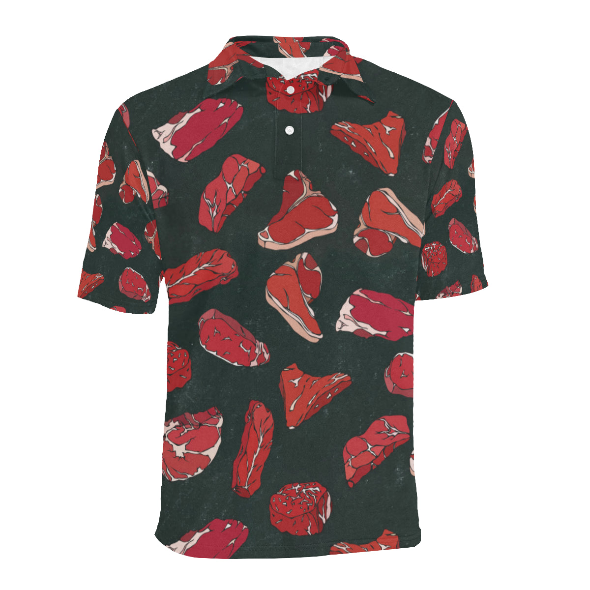 Meat Pattern Print Design 01 Men Polo Shirt