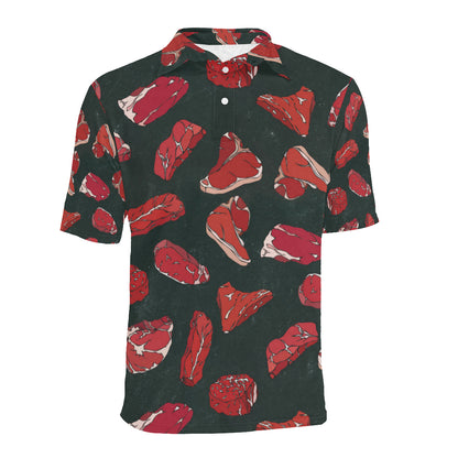 Meat Pattern Print Design 01 Men Polo Shirt