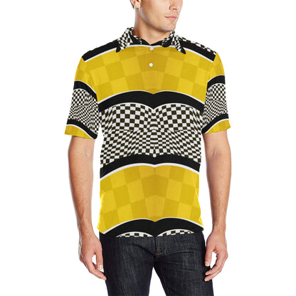 Checkered Pattern Print Design 02 Men Polo Shirt