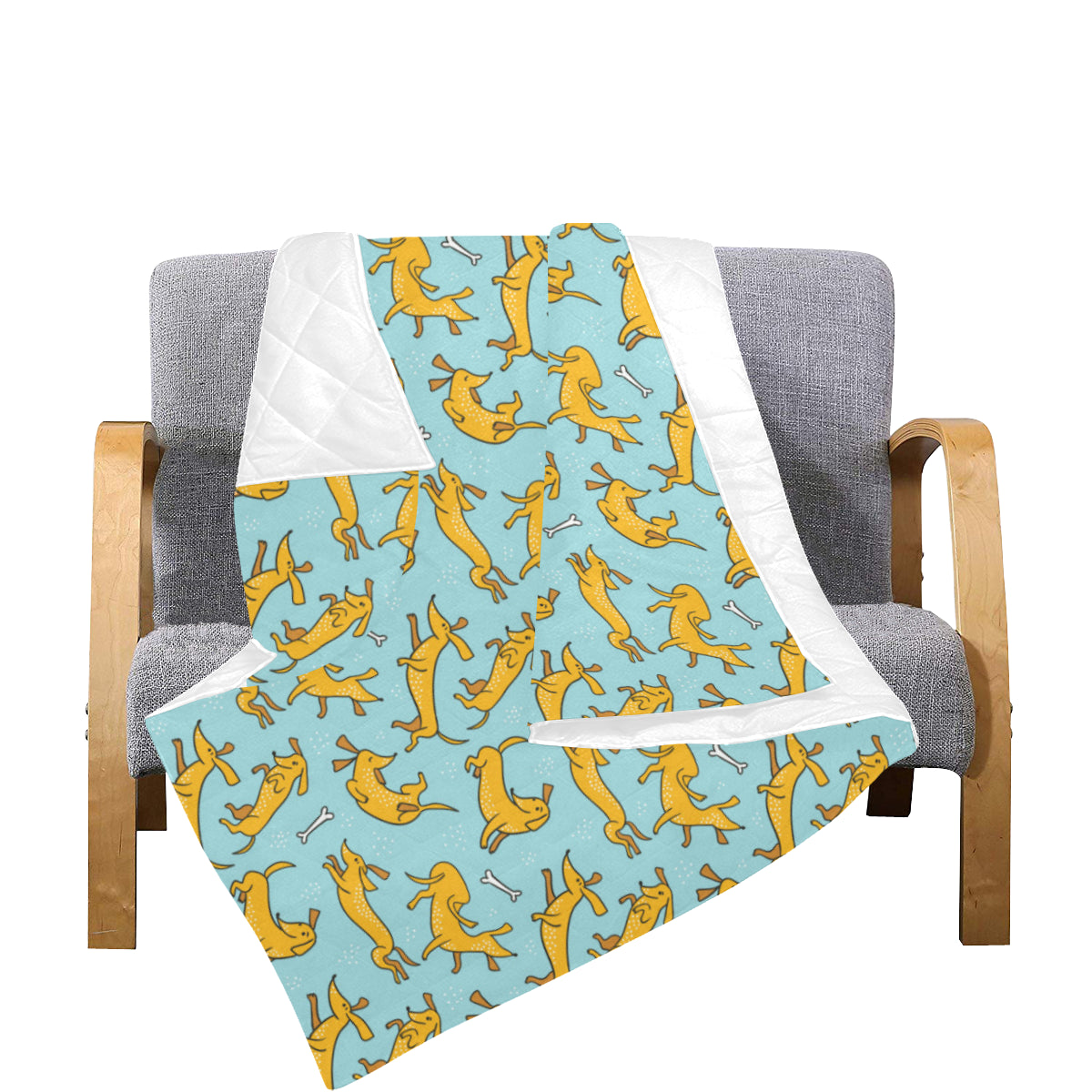Dachshund Pattern Print Design 08 Premium Quilt