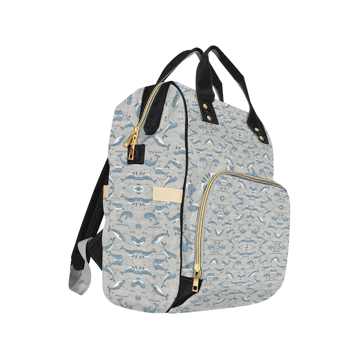 Narwhal Pattern Print Diaper Bag Backpack
