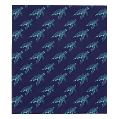 Sea Turtle Pattern Print Design T04 Premium Quilt