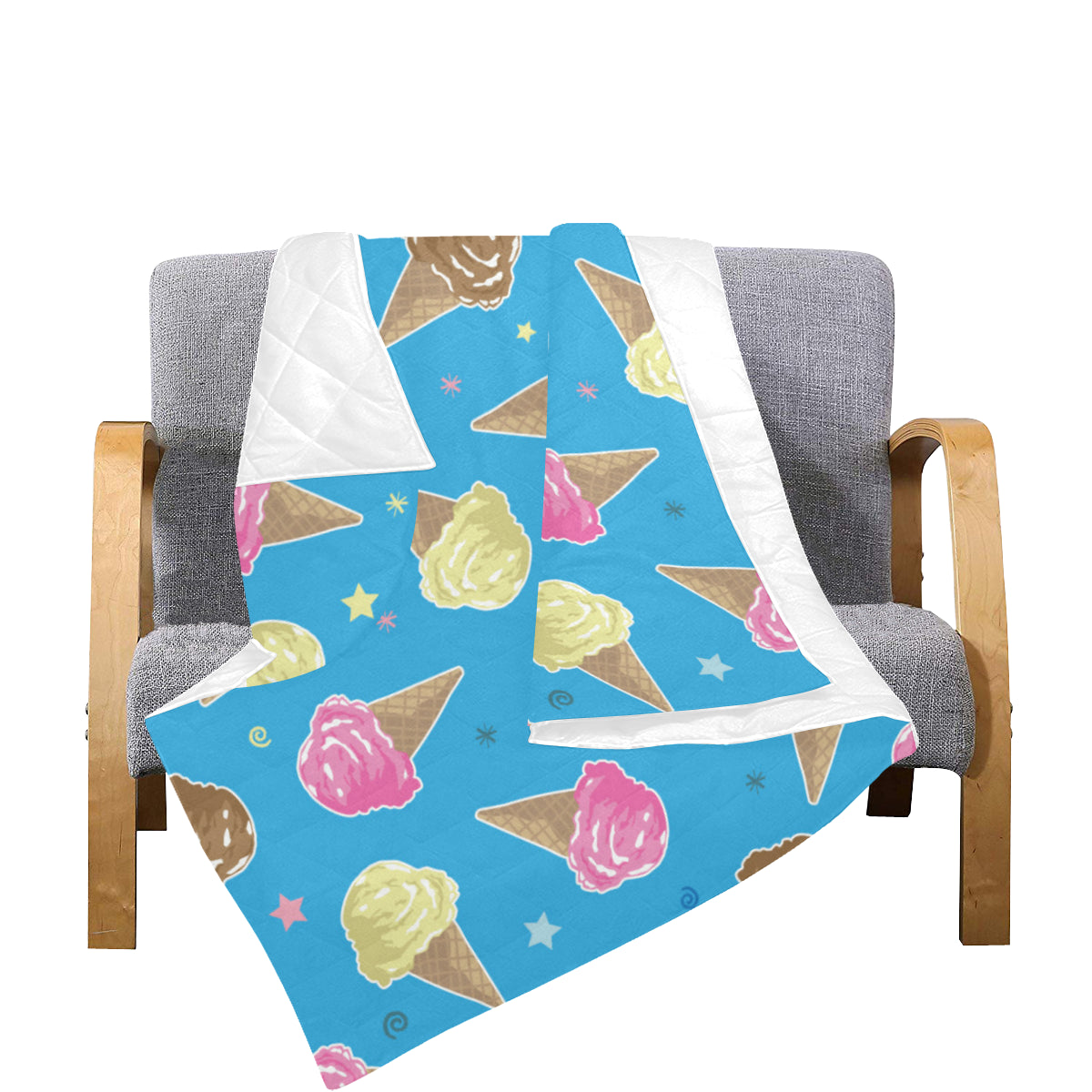 Ice Cream Pattern Print Design 01 Premium Quilt